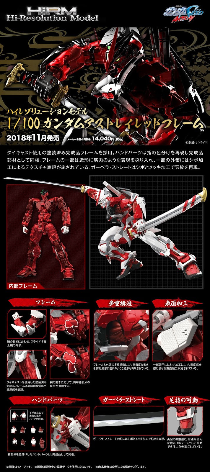 Hi-Resolution Model (HiRM) 1/100 MBF-P02 Gundam Astray Red Frame