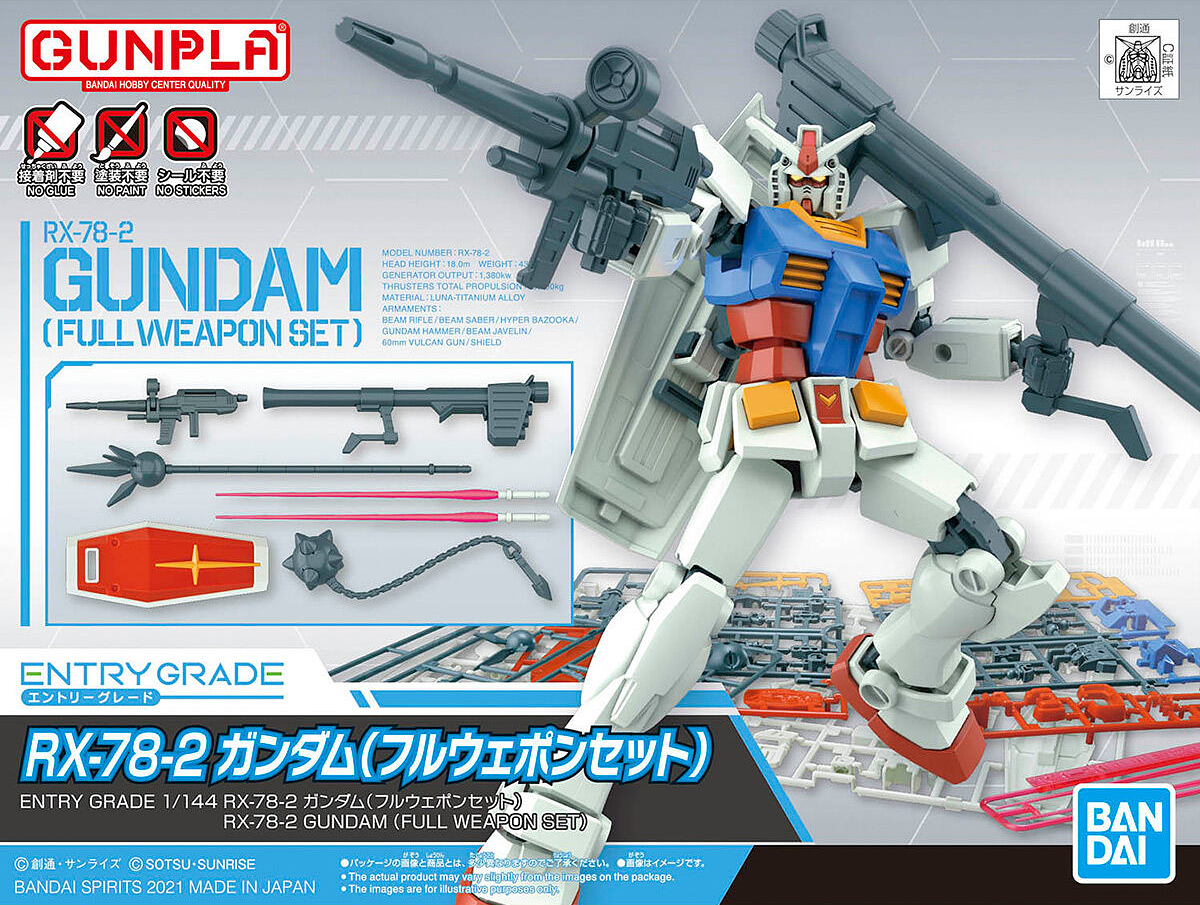 Bandai Entry Grade (EG) 1/144 RX-78-2 Gundam (Full Weapon Set) - Argama  Hobby - Canada