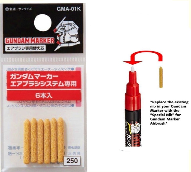 Gundam Marker GMA01K - Special Nib for Gundam Marker Airbrush (6pcs)
