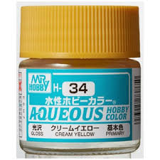 Mr.Hobby Aqueous Hobby Color H34 - Cream Yellow