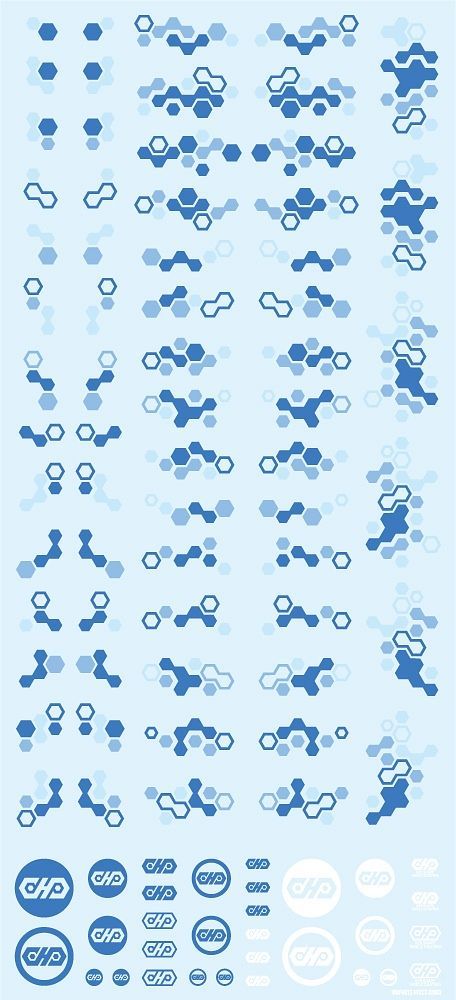 HiQ Parts HEX Camouflage Decal 2 Blue