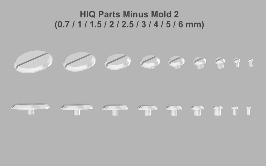HIQ Parts Minus Mold 2 (0.7/ 1/ 1.5/ 2/ 2.5/ 3/ 4/ 5/ 6mm)