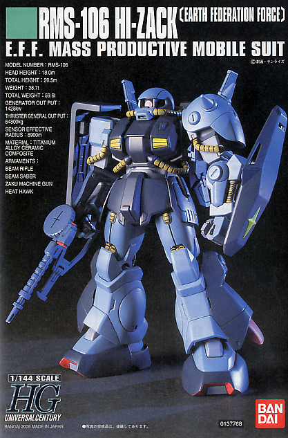 High Grade (HG) HGUC 1/144 RMS-106 Hi-Zack (Earth Federation Force)