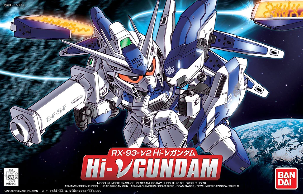 Bandai SD Gundam BB384 RX-93-ν2 Hi-Nu Gundam - Argama Hobby