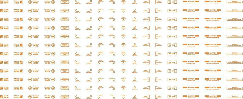 HiQ Parts 1/144 RB03 Caution Decal One Color - Orange (RB03-144OOR)