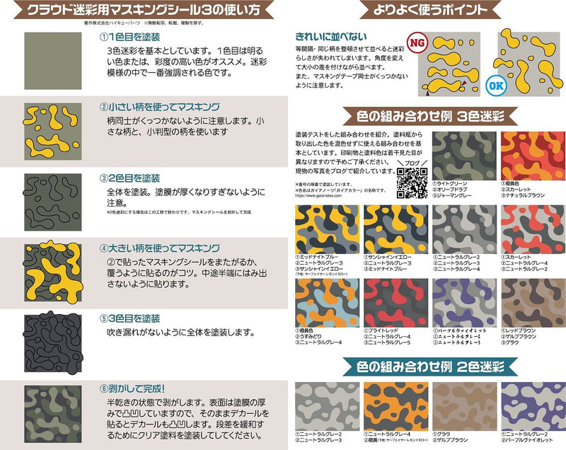 HiQ Parts Pre-cut Cloud Camouflage Masking 3 Small (3pcs) (CCMS3-S)