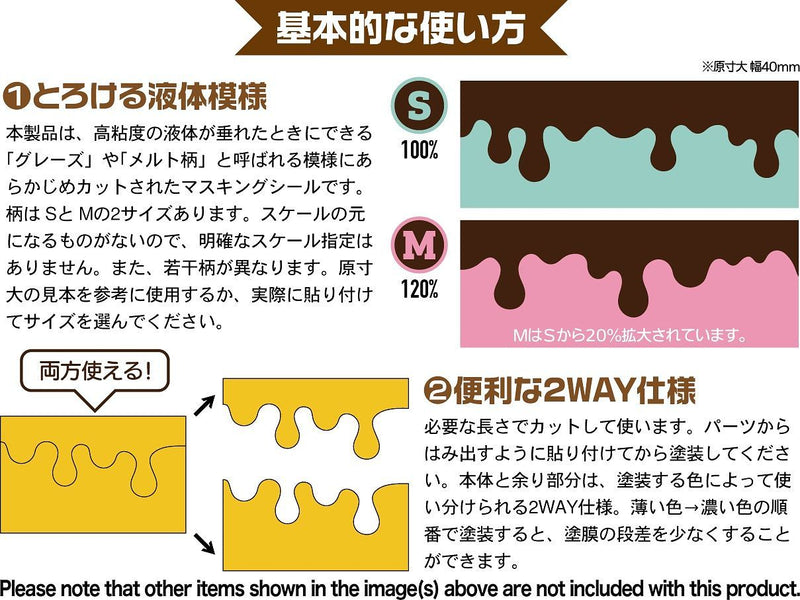 HiQ Parts Pre-cut Masking for Melt Paint Pattern M Size (3pcs) (MEL-MSK-M)