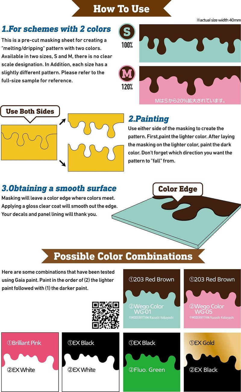HiQ Parts Pre-cut Masking for Melt Paint Pattern S Size (3pcs) (MEL-MSK-S)