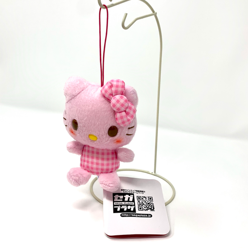 Hello Kitty Mini Mascot (pink checkered dress and face)