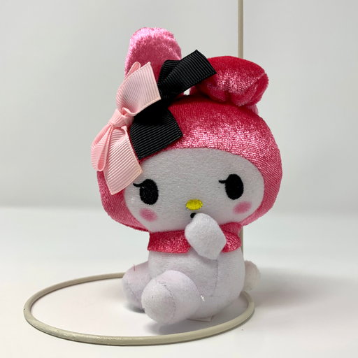 My Melody Mini Mascot (black and pink ribbon)