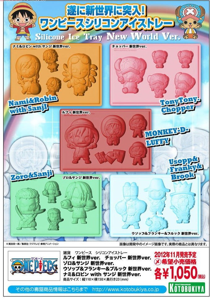 Kotobukiya x One Piece Silicone Ice Tray - Usopp Franky & Brook New World Version