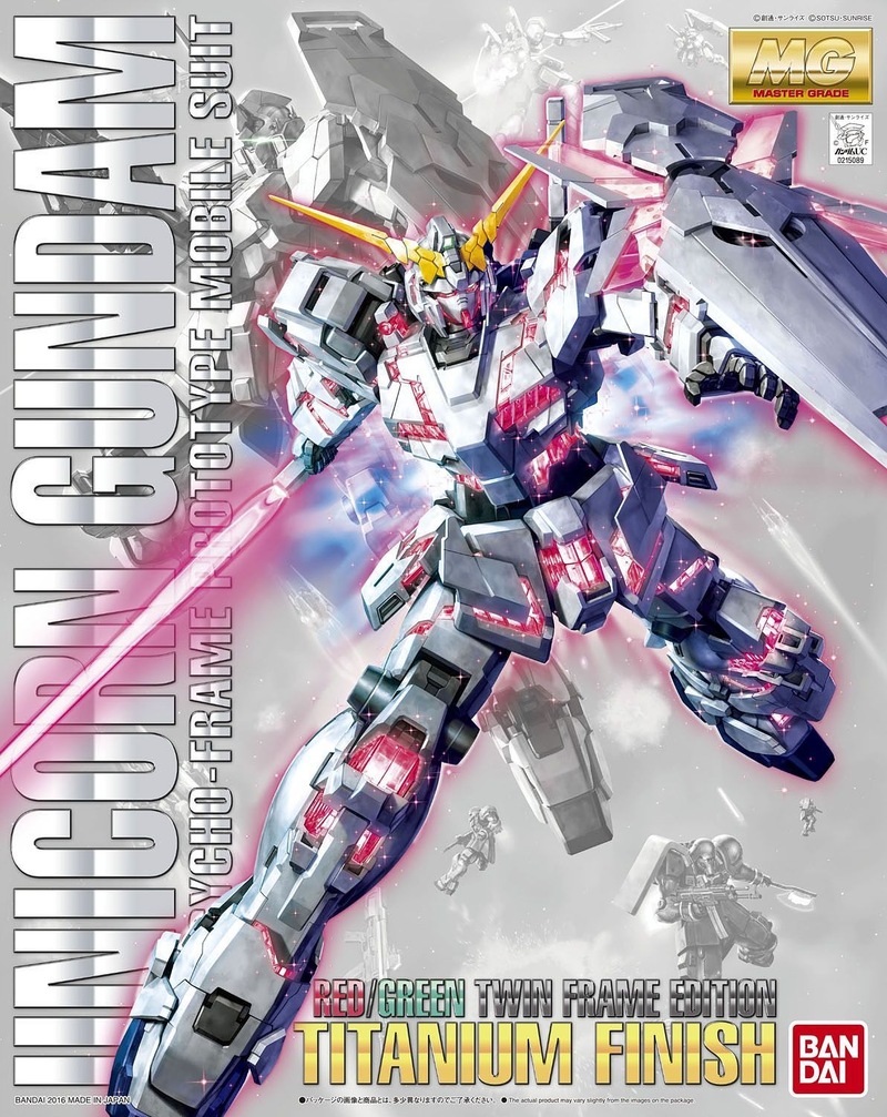 Master Grade (MG) 1/100 RX-0 Unicorn Gundam (Red/Green Twin Frame Edition) Titanium Finish