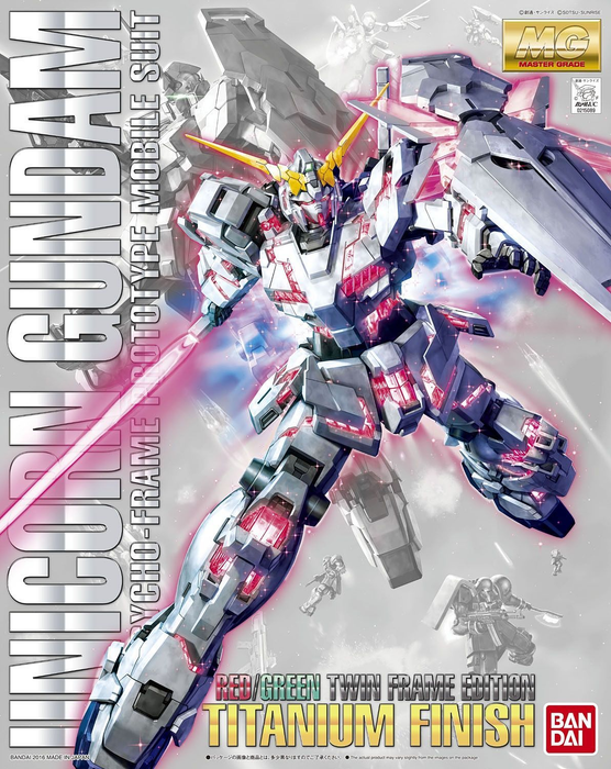 Master Grade (MG) 1/100 RX-0 Unicorn Gundam (Red/Green Twin Frame Edition) Titanium Finish