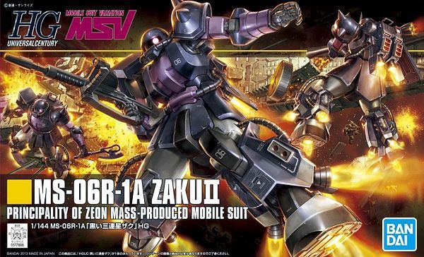 High Grade (HG) HGUC 1/144 MS-06R-1A Zaku II Black Tri-Stars