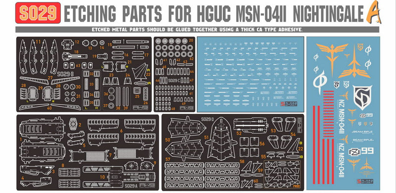 Madworks S029 Etching Parts for HGUC MSN-04II Nightingale Part A