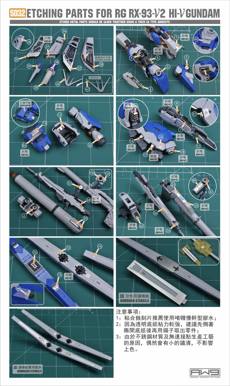 Madworks S032 Etching Parts for RG RX-93-ν2 Hi-Nu  Gundam