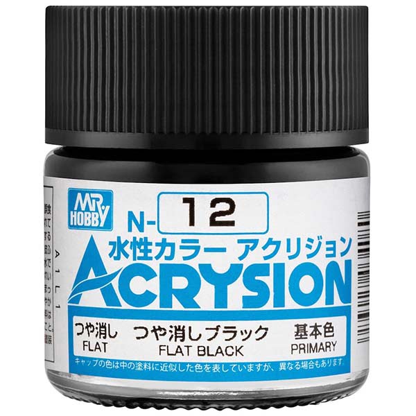 Mr.Hobby Acrysion N12 - Flat Black