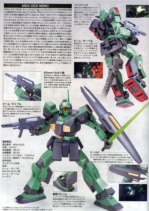 HGUC MSA-003 Nemo (Zeta Ver.) (High Grade Mobile Suit Z Gundam 1/144)