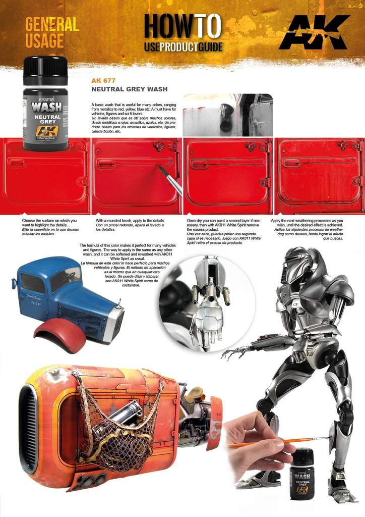 AK Interactive AK677 Neutral Grey for White/Black Wash