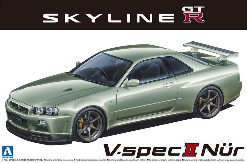 1/24 Nissan BNR34 Skyline GT-R V-Spec II Nur. '02 (Aoshima The Model Car Series 134)