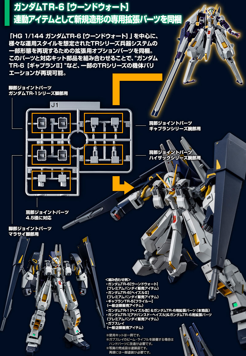 Premium Bandai High Grade (HG) HGUC 1/144 RX-121-2A Gundam TR-1 [Advanced Hazel] with Gundam TR-6 Conversion Parts