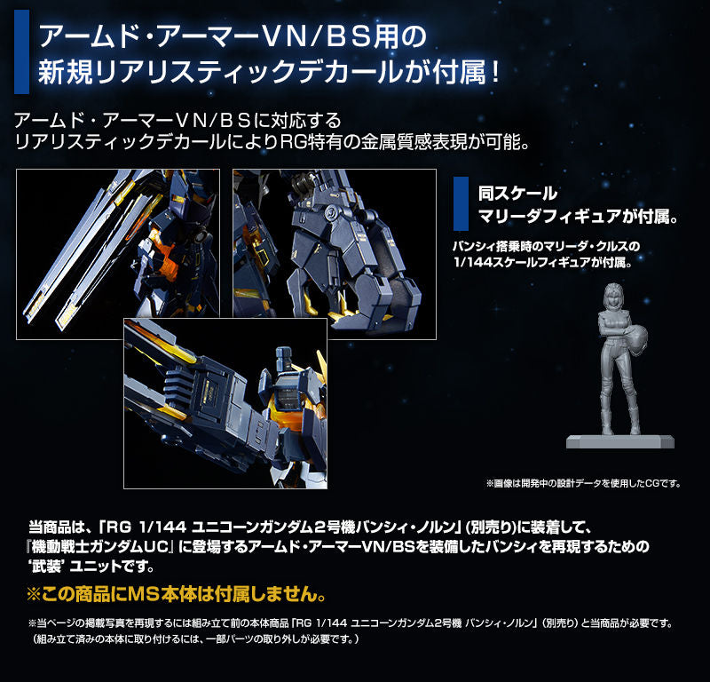 Premium Bandai Real Grade (RG) 1/144 RX-0 Unicorn Gundam 02 Banshee Expansion Unit Armed Armor BN/VS