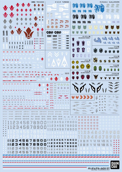 Premium Bandai Gundam Decal DX07