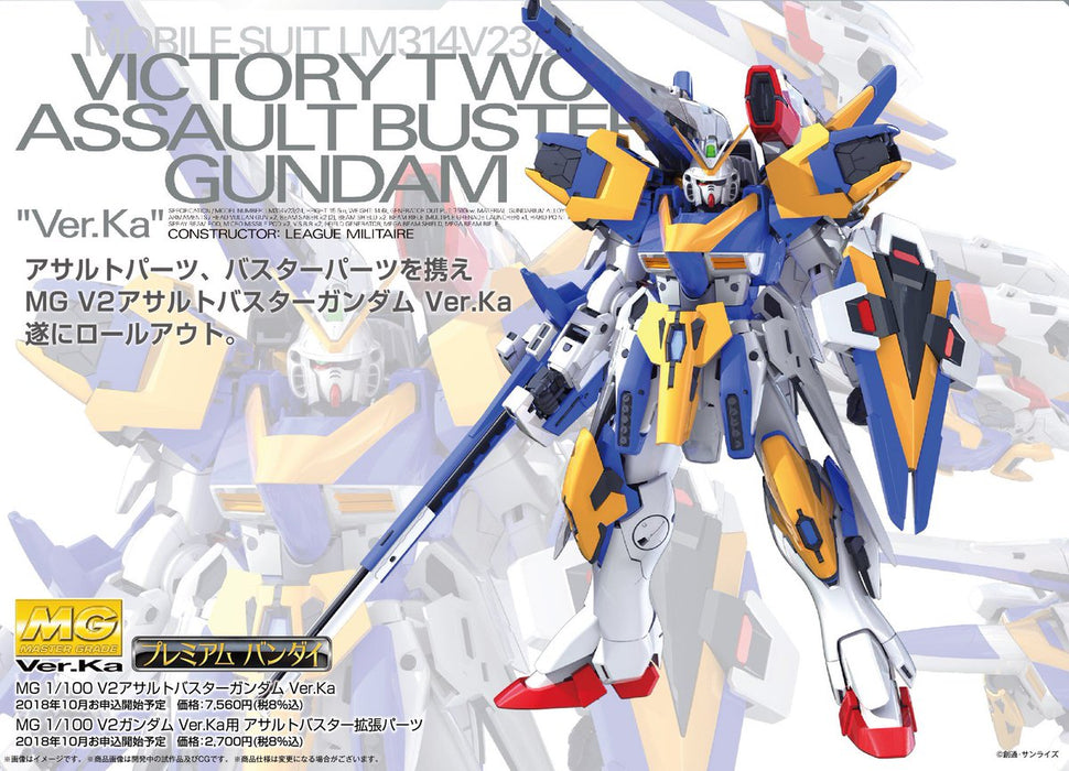 Premium Bandai Master Grade (MG) 1/100 LM314V23/24 Victory Two (V2) Assault Buster Gundam