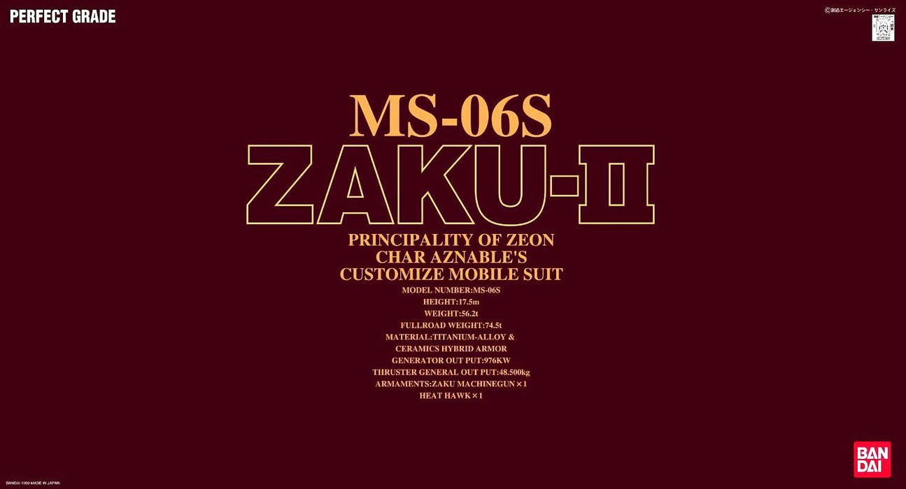 Perfect Grade (PG) 1/60 MS-06S Char's Zaku II