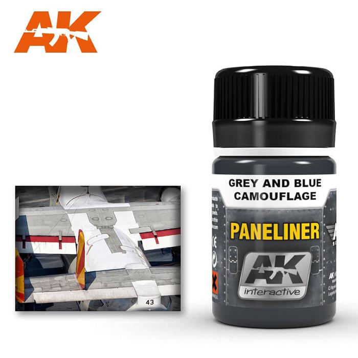 AK Interactive AK2072 Paneliner for Grey and Blue Camouflage 35mL
