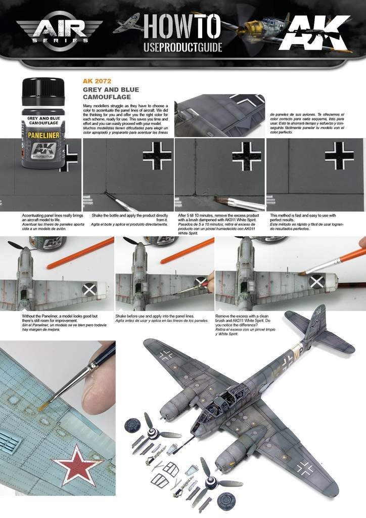 AK Interactive AK2072 Paneliner for Grey and Blue Camouflage 35mL