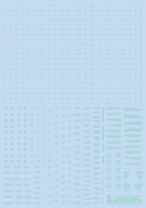 HiQ Parts 1/144 RB01 Caution Decal One Color - Pastel Mint