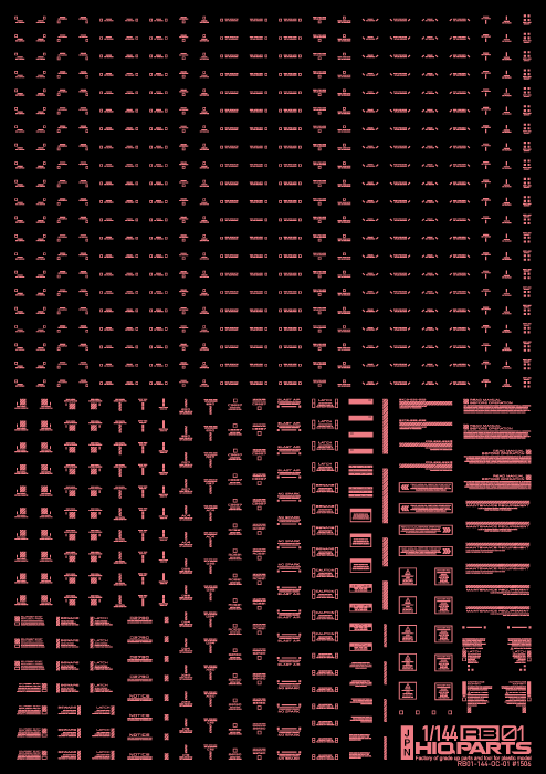 HiQ Parts 1/144 RB01 Caution Decal One Color - Pastel Pink