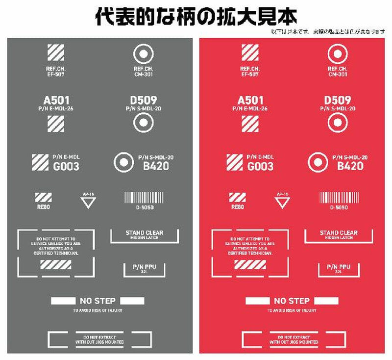 HiQ Parts 1/100 RB03 Caution Decal One Color - Red