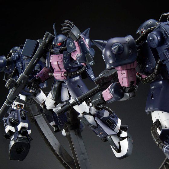 Premium Bandai Real Grade (RG) 1/144 MS-06R-1A Black Tri-Stars Zaku II Triple Action Set
