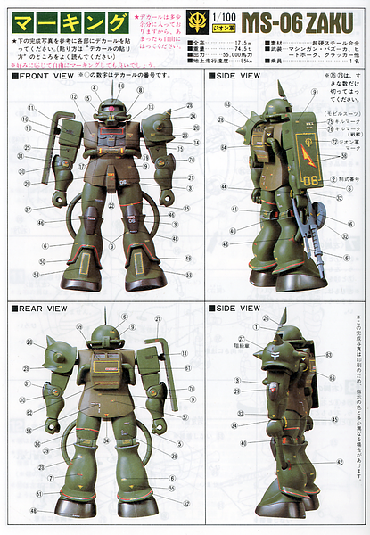 Mobile Suit Gundam 1/100 MS-06 Zaku Real Type