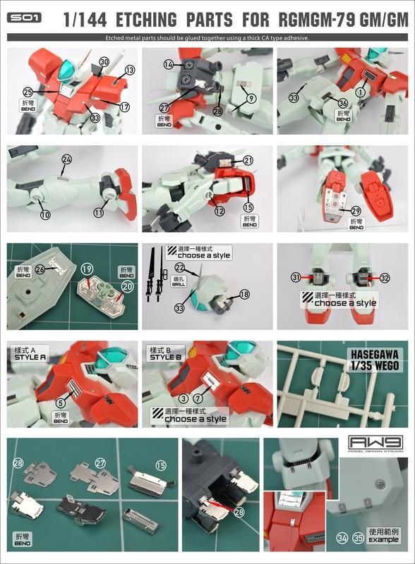 Madworks S001 HGBF 1/144 GM/GM Detail-up Parts