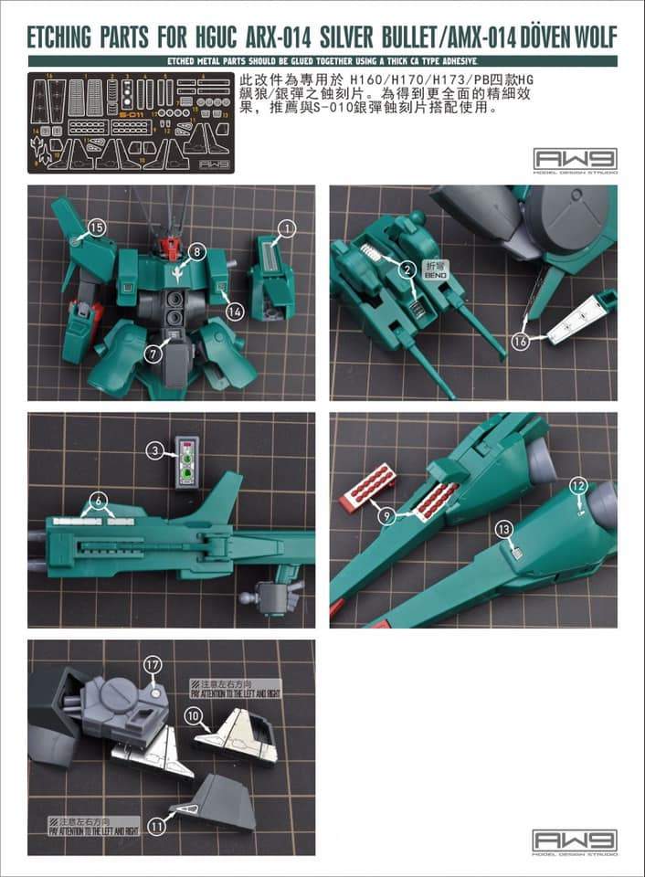 Madworks S011 Etching Parts for HGUC ARX-014 Silver Bullet / AMX-014 Doven Wolf