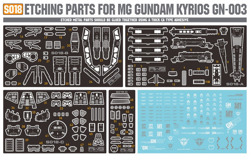 Madworks S018 Etching Parts for MG Gundam Kyrios GN-003