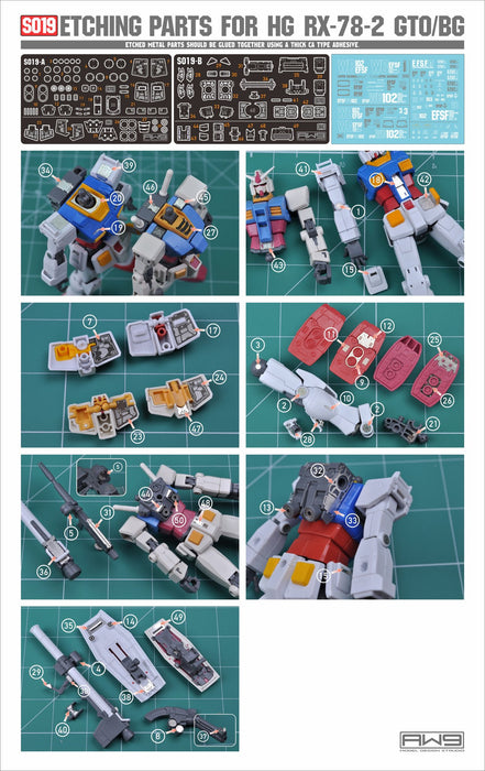 Madworks S019 Etching Parts for HG RX-78 Gundam (GTO / BG)