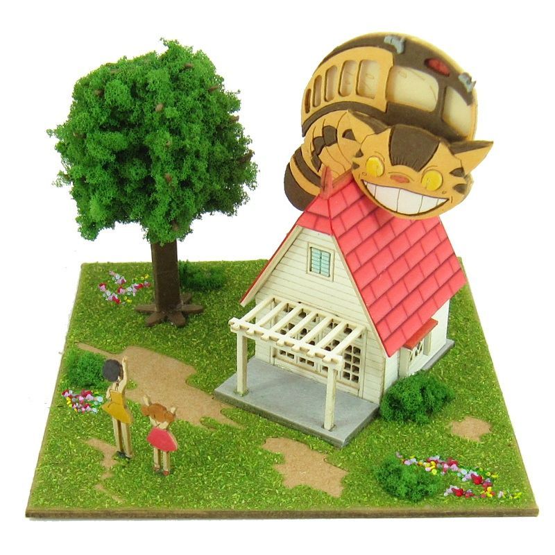 Sankei Miniature Art Kit - Studio Ghibli - Kusakabe & Nekobus (My Neighbour Totoro)