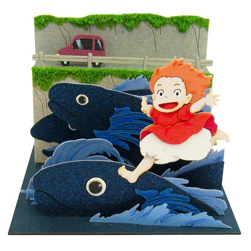 Sankei Miniature Art Kit - Studio Ghibli - Ponyo Running In Sea (Ponyo on the Cliff by the Sea)