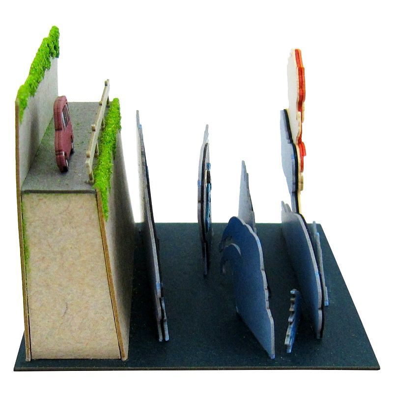 Sankei Miniature Art Kit - Studio Ghibli - Ponyo Running In Sea (Ponyo on the Cliff by the Sea)