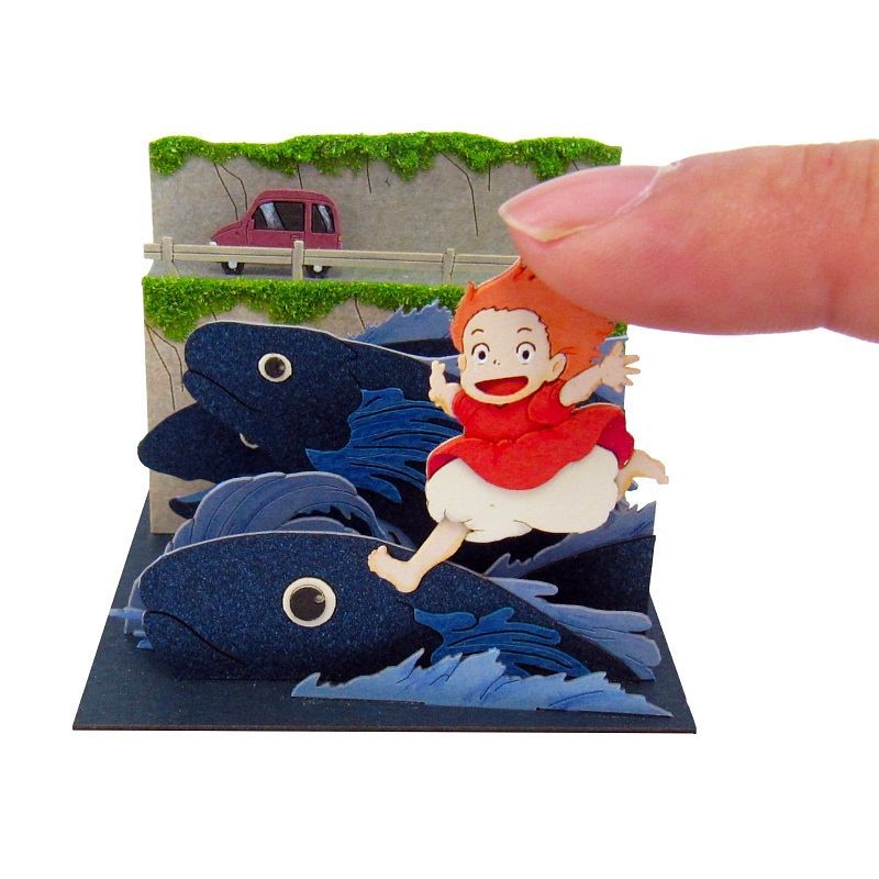 Sankei Miniature Art Kit - Studio Ghibli - Ponyo Running In Sea (Ponyo on the Cliff by the Sea)