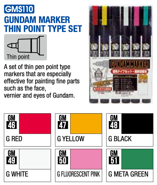 Gundam Marker Pen Set, Gundam Marker Creos, Model Gundam Marker