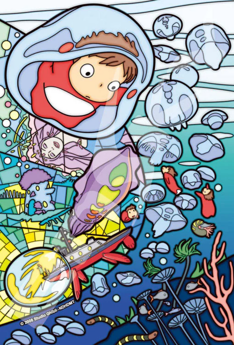 Ensky Art Crystal Jigsaw Puzzle - Ponyo On The Cliff By The Sea