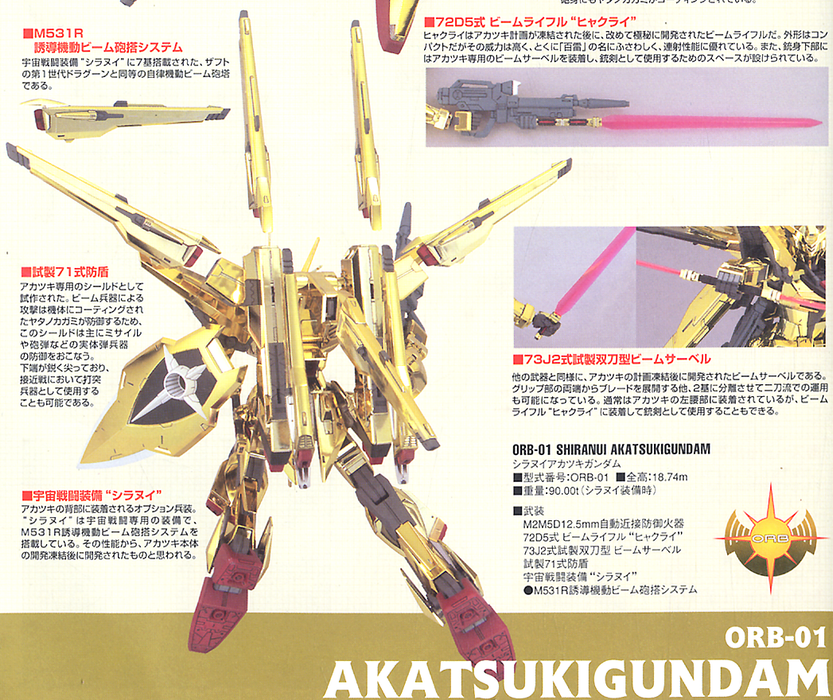 Gundam Seed Destiny 1/100 ORB-01 Akatsuki Gundam Oowashi Pack / Shiranui Pack