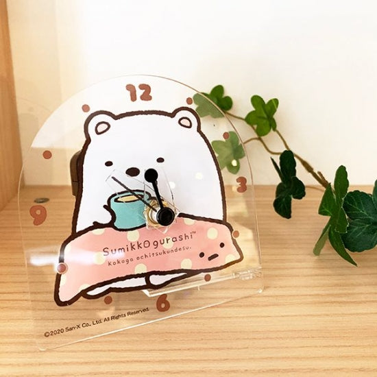 Sumikko Gurashi Acrylic Clock - Shirokuma (Polar Bear)