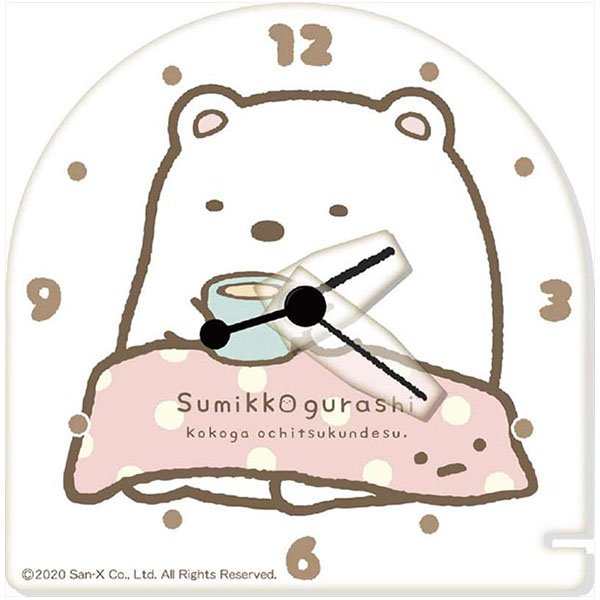 Sumikko Gurashi Acrylic Clock - Shirokuma (Polar Bear)
