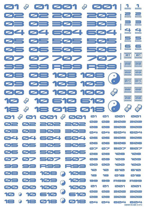 HiQ Parts TR Decal 3 Number Blue (1 Sheet)